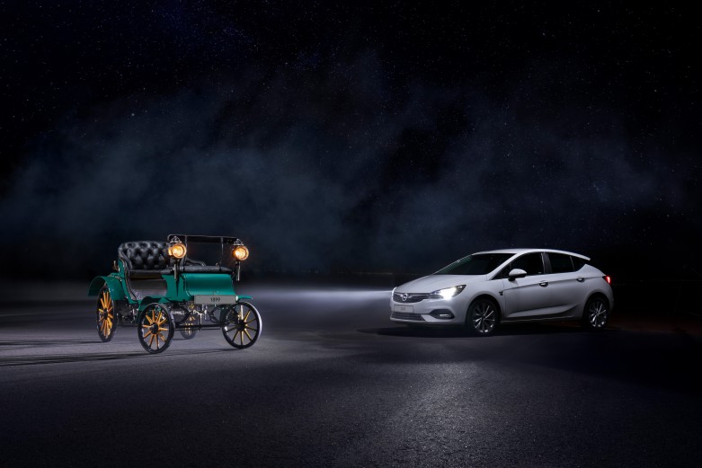 2020 Opel Astra with IntelliLux LED matrix light and Opel Patantmotorwagen System Lutzmann
