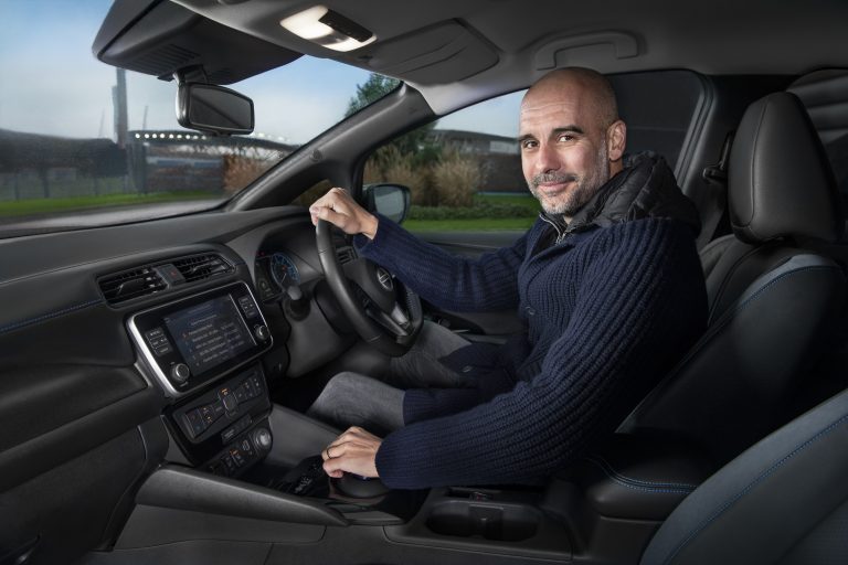 Pep Guardiola and his Nissan LEAF 2 source