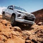 Jeep Driving Over Rocks in Namibia, Africa
